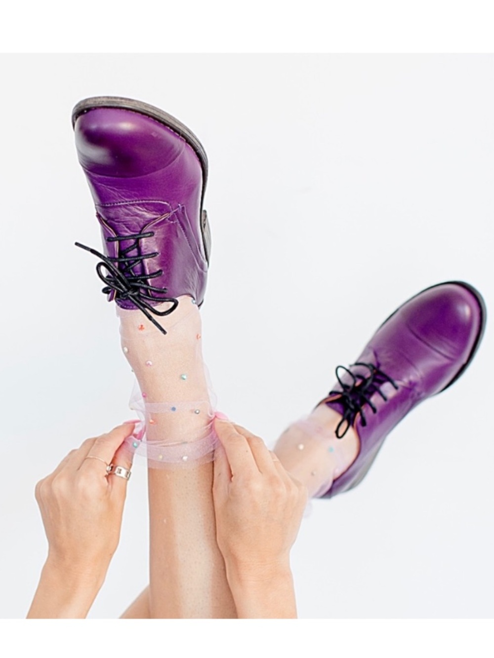 Miz Mooz Letty Eggplant Purple Leather Lace-Up Oxford Shoes